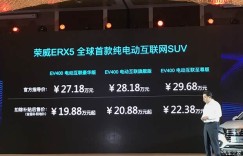 售27.18-29.68万 荣威ERX5纯电动版上市